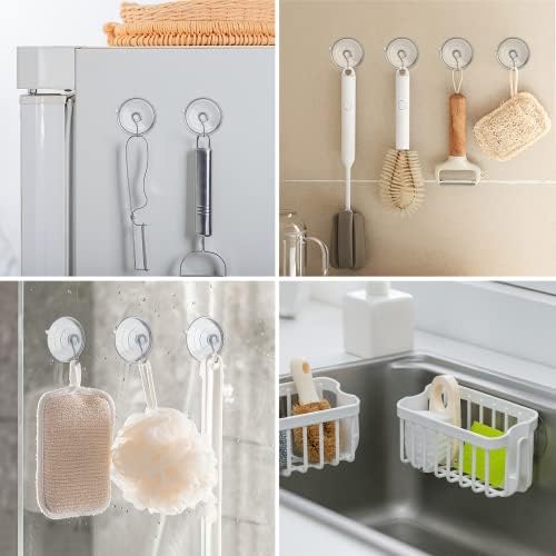 RELBRO Suction Cup Hooks Set 10 Pcs Clear Large Medium Small