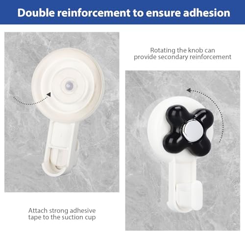 Reusable Suction Cup Hooks 4 Pack Black