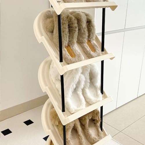 Narrow 6 Tier Plastic Shoe Rack for Home Entryway and Corner