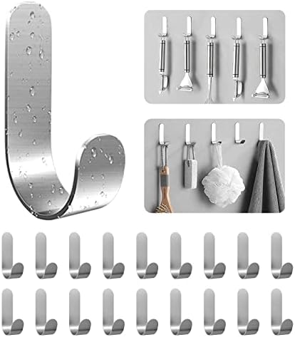 Self Adhesive Towel Hooks 20 Pack 304 Stainless Steel