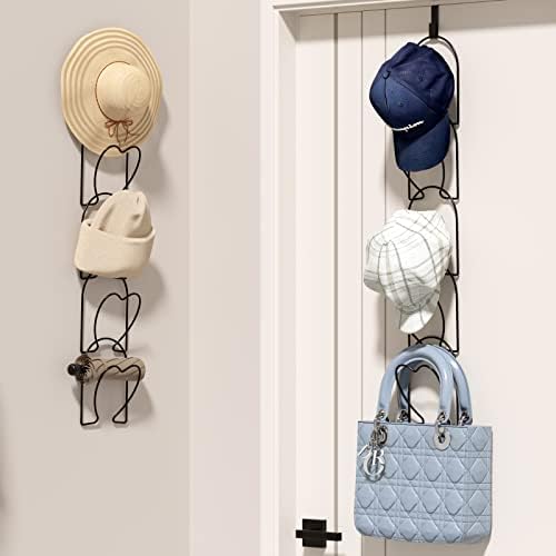 LINFIDITE 10 Pack Wall Hat Rack Organizer Black
