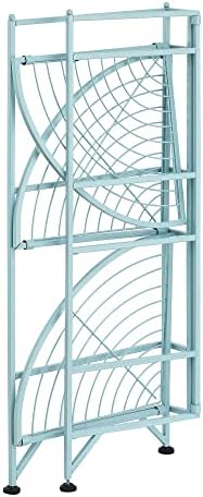 Convenience Concepts Xtra Storage 3 Tier Folding Metal Corner Shelf Sea Foam