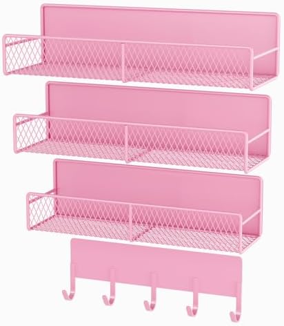 4 Pack Magnetic Shelves for Washing Machine Pink