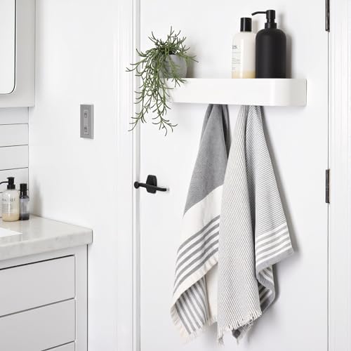Modern Wall-Mounted Coat Rack with Shelf and 5 Hooks