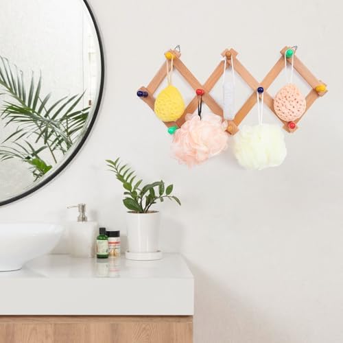 Expandable Wall Hat Rack with 10 Colorful Hooks