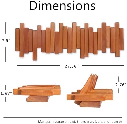 Wooden Coat Rack with 7 Flip-Down Hooks for Coats Hats and Bags