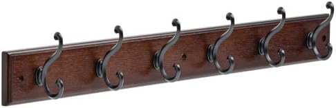 LIBERTY Wall Mounted Coat Rack with 6 Hooks 27 Inch