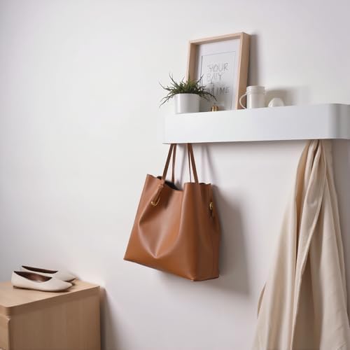 Modern Wall-Mounted Coat Rack with Shelf and 5 Hooks