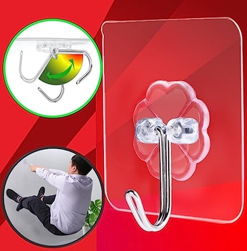 40pcs Heavy Duty Adhesive Hooks for Damage-Free Hanging