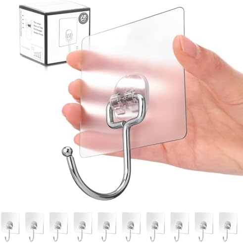 Antimbee 10-Pack Heavy Duty Adhesive Hooks 37 lb Max