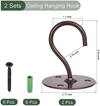 YOKIVE 2 Pcs Heavy Duty Ceiling Hook with Round Plate for Plants and Decorations