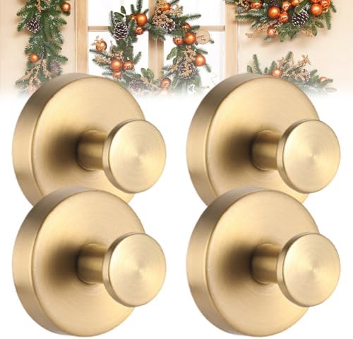 Stainless Steel Suction Cup Hooks for Wreaths 4PCS 1