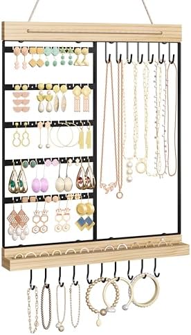 Feyejade 5-Tier Wall Jewelry Organizer Black