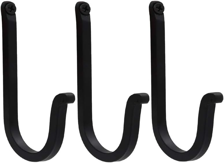 THDC Single Prong Wrought Iron Hooks Vintage Curved Metal Fasteners Heavy Duty Wall Hooks