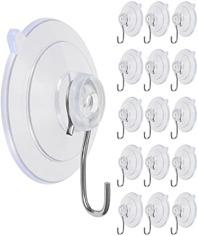 LUPYJI Suction Cup Hooks 15 Pack for Glass Windows and Mirrors