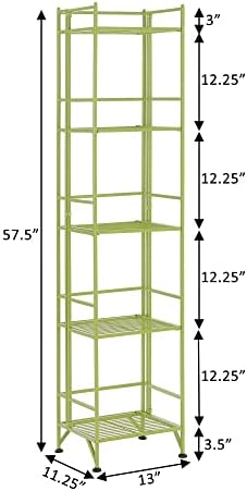 Convenience Concepts Xtra Storage Shelves 5-Tier Folding Metal