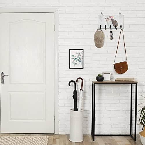Rustic Wall Key Holder with 5 Hooks for Entryway and Hallway