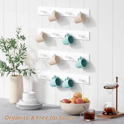 Forbena 4-Pack Heavy Duty Wall Mount Coat Hooks