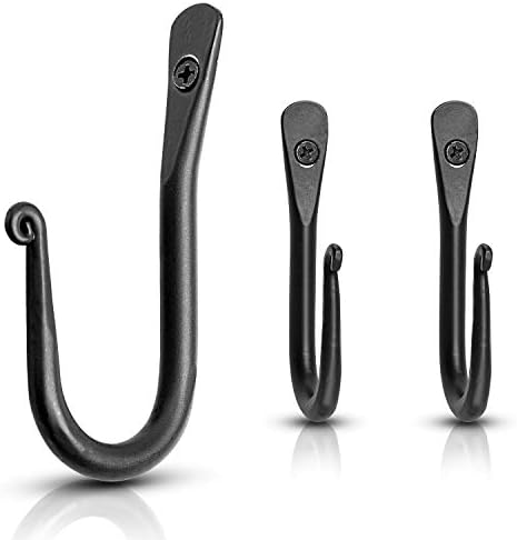 Stur-De Decorative Wall Hooks - Pack of 3 Black 1