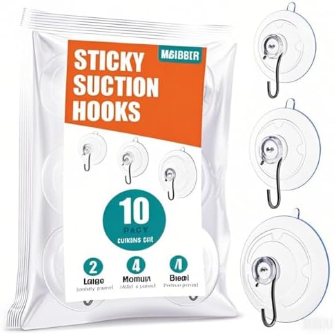 MAISEEN Heavy Duty Suction Cup Hooks 10pk Combo Set