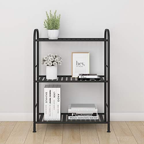 JSB 3-Tier Adjustable Metal Shelving Unit Black