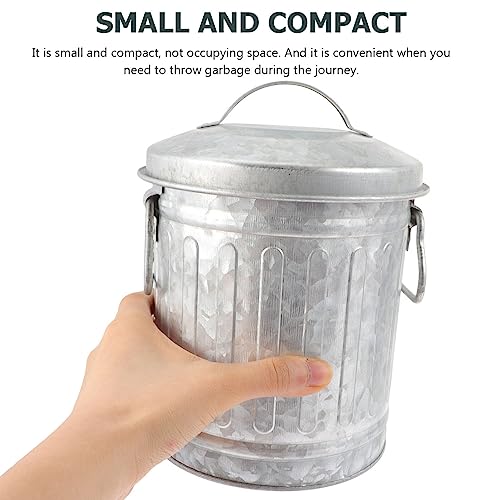 Cabilock Ash Bucket with Lid Galvanized Metal Canister
