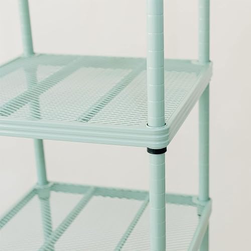 Design Ideas 6 Tier Narrow Metal Storage Shelving Tower Sage Green