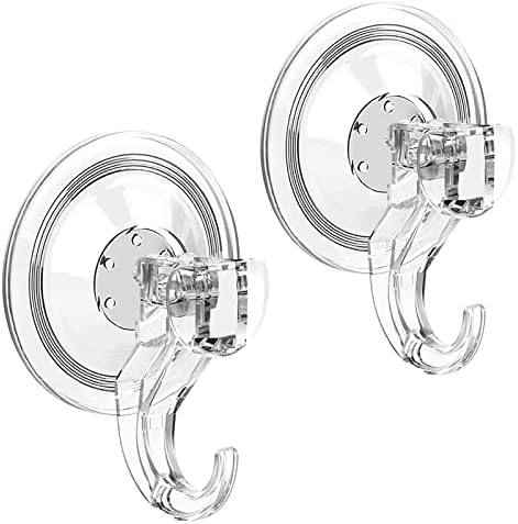 LUXEAR Suction Cup Hooks 2 Pack Clear