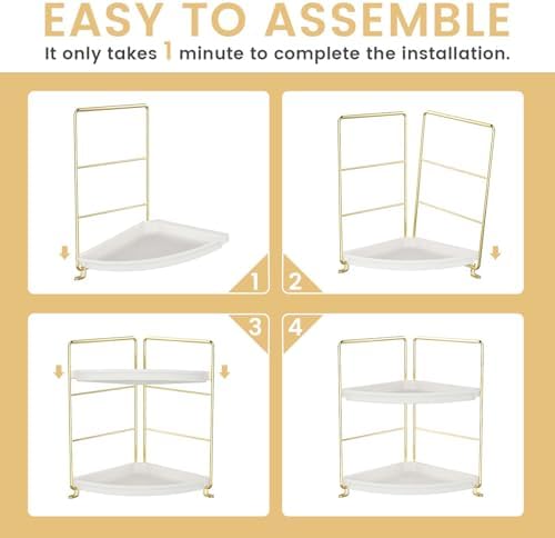 2-Tier Corner Storage Organizer with Shelves