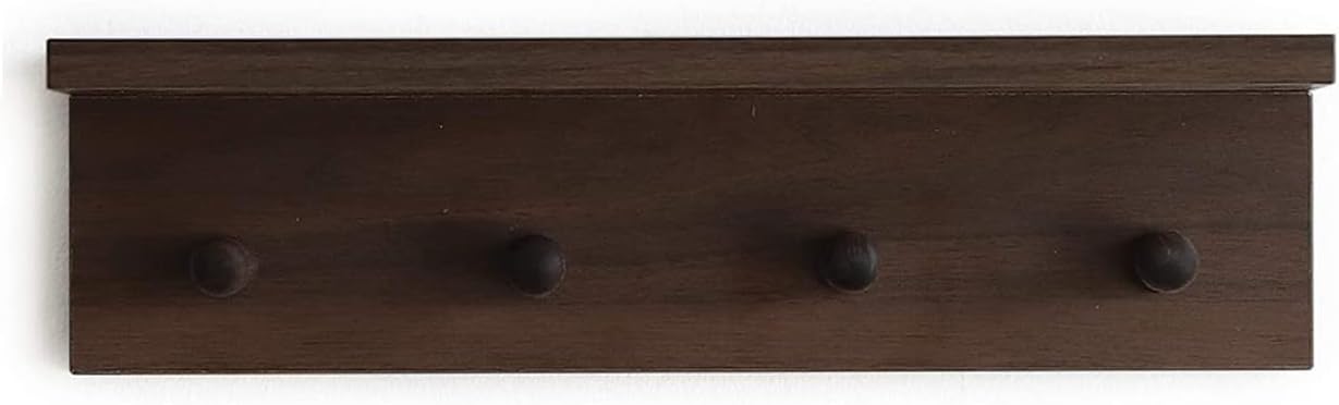 XAOMLP Walnut Finish Wall-Mounted Coat Rack