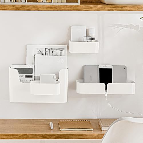 Poeland Floating Shelf Wall Mounted Non Drilling Adhesive 8pcs Bathroom Organizer