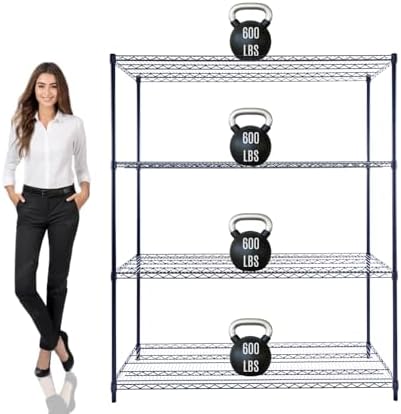 Stimulate Living 4-Tier Black Heavy Duty Wire Shelving Unit
