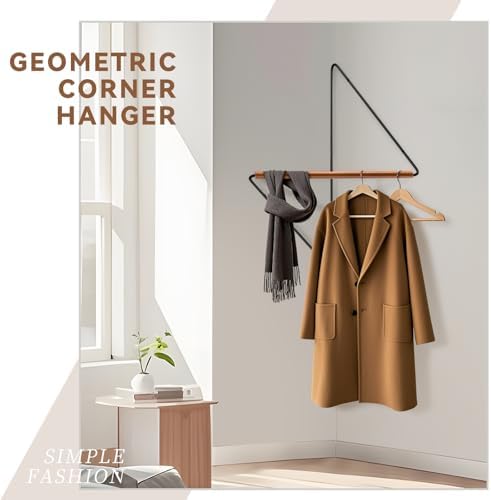 Modern Corner Clothes Rack - Space-Saving Wooden Organizer
