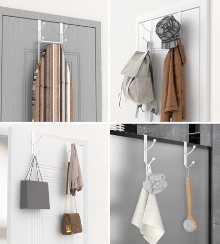 KitchLife Door Hooks 2 Pack White Heavy Duty