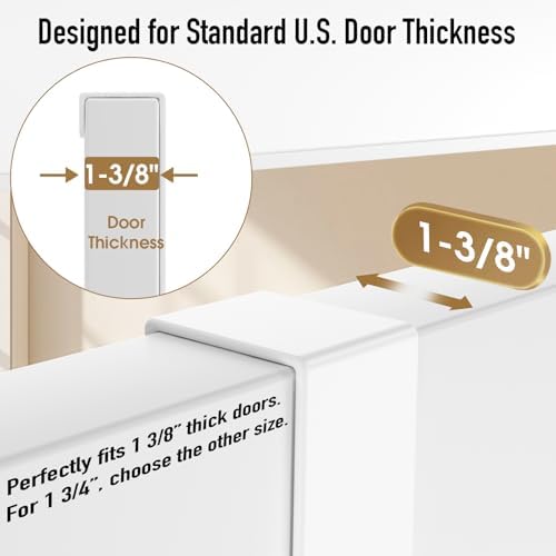 KitchLife Door Hooks 2 Pack White Heavy Duty