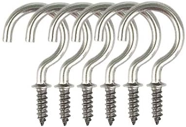 50 Pcs 304 Stainless Steel Screw Ceiling Hooks 78 Inch Cup Hooks for Indoor and Outdoor Use