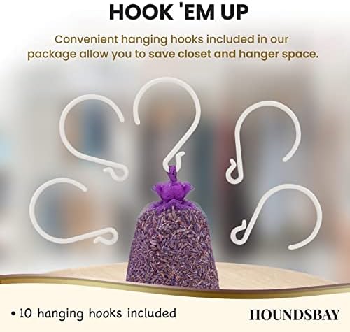 10 Lavender Sachet Bags with Hanger Hooks