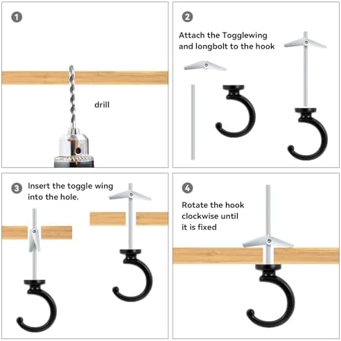 Yuntop 2PCS Ceiling Hooks for Hanging Plants and Decorations