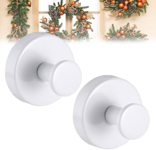 Stainless Steel Suction Cup Hooks for Wreaths 2PCS 1