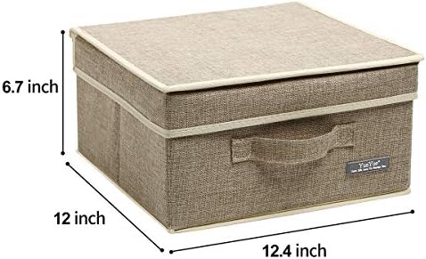 YueYue 4 Pack Lidded Fabric Storage Boxes with Handles