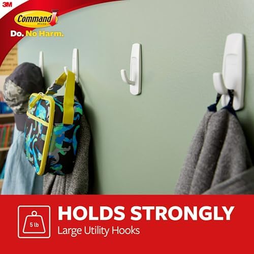 Command Large Utility Hook Mega Pack White 14-Pack