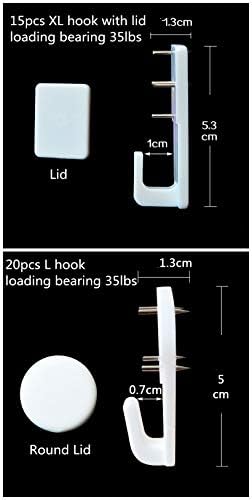 Concrete Wall Hanging Hooks Kit - 36 Pack Multi-Function Utility Hooks for Home Office and Decor