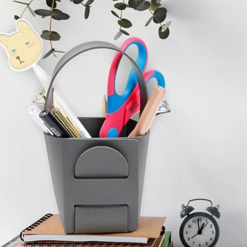 Mini Storage Basket 2 Pcs Foldable Leather Dry Flower Organizer