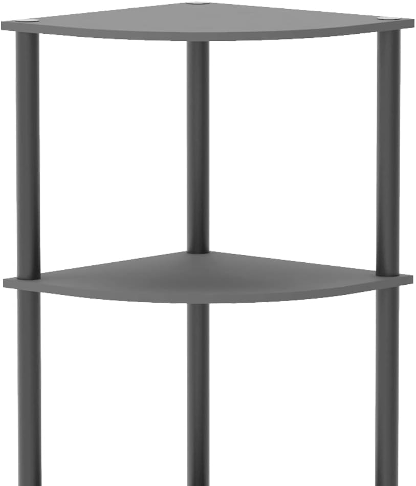 Home Basics 4-Tier Small Corner Shelf Unit Grey