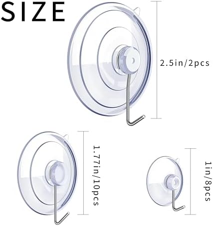 20PCS Suction Cup Hooks for Window and Kitchen