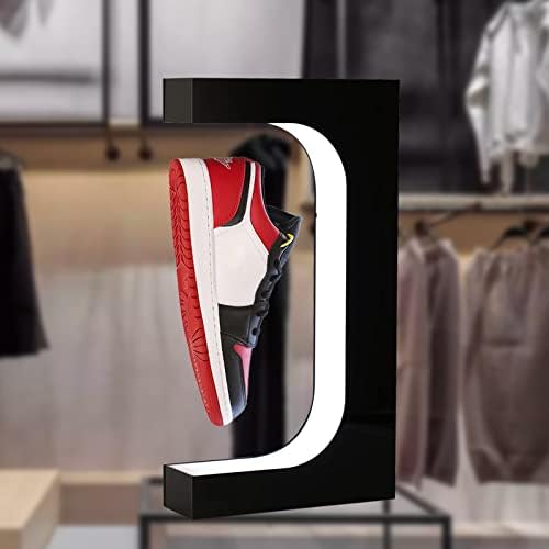 DuliCube Levitating Shoe Display Floating Shelf with LED Light and Magnetic Rotation