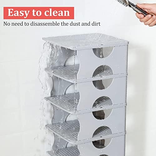 6-Tier Stackable Shoe Rack for Bedroom Entry Grey