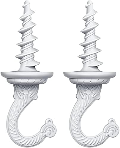 Ripeng Heavy Duty Swag Hooks for Hanging Plants Chandelier White 2 Pieces