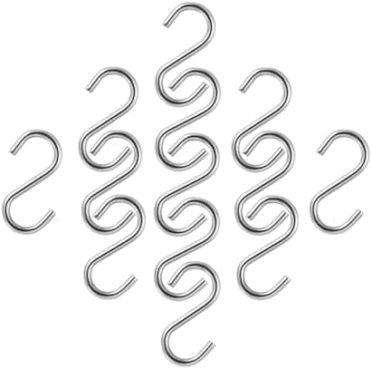 200Pcs Mini S Hook 1 Inch Stainless Steel Hanger Ornament DIY Kit