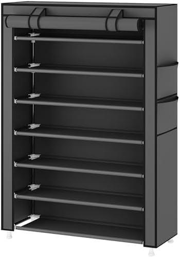 Laiensia 7-Tier Vertical Shoe Rack Organizer Grey